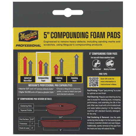 Meguiar's Professional 5" Compounding Foam Pads *2-Pack - M5CFP2