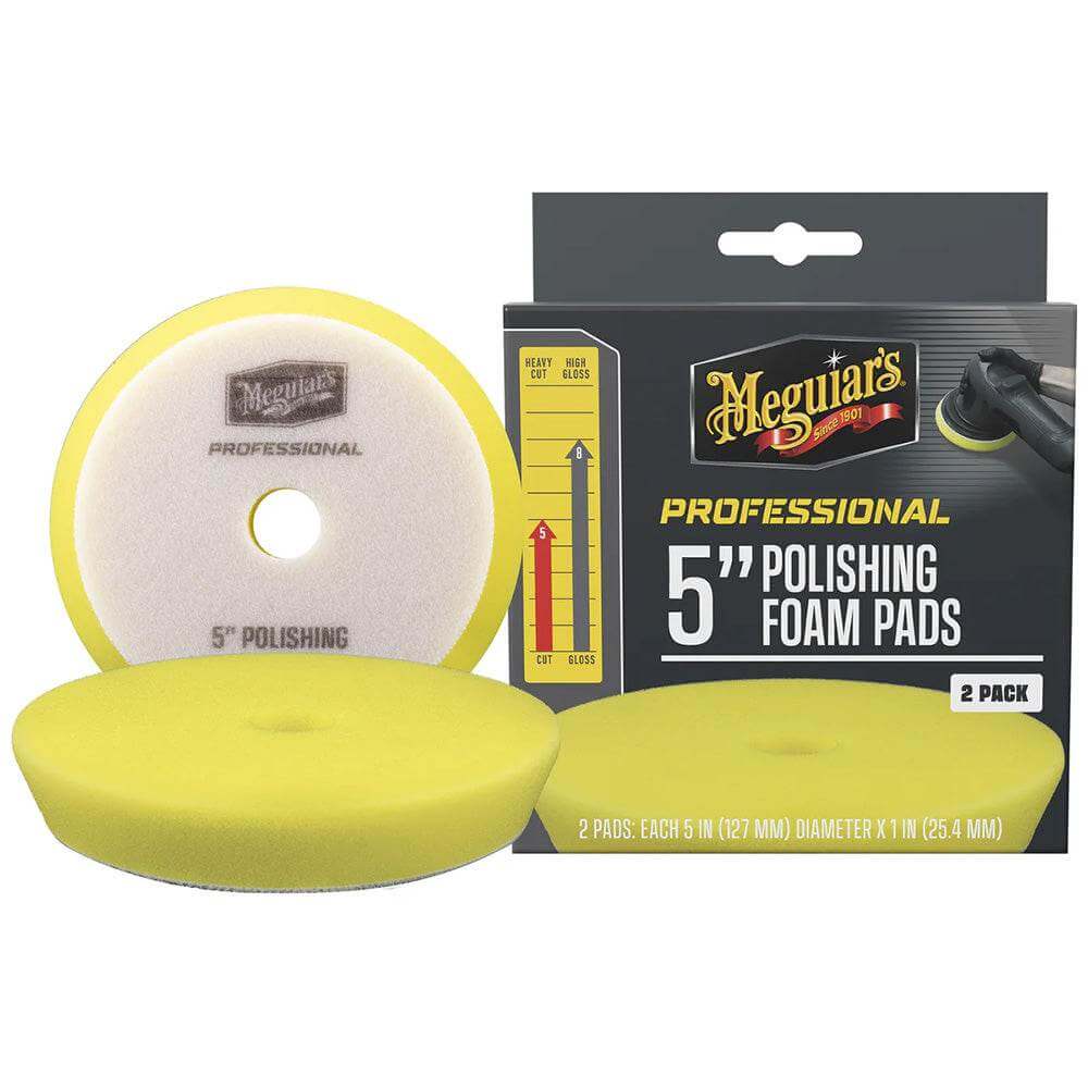 Meguiar's Professional 5" Polishing Foam Pads 2-pack for scratch and swirl removal
