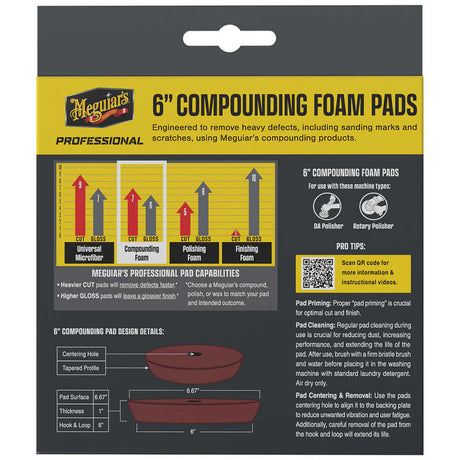 Meguiar's Professional 6" Compounding Foam Pads *2-Pack - M6CFP2