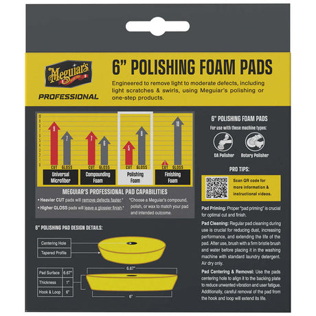 Meguiar's Professional 6" Polishing Foam Pads *2-Pack - M6PFP2