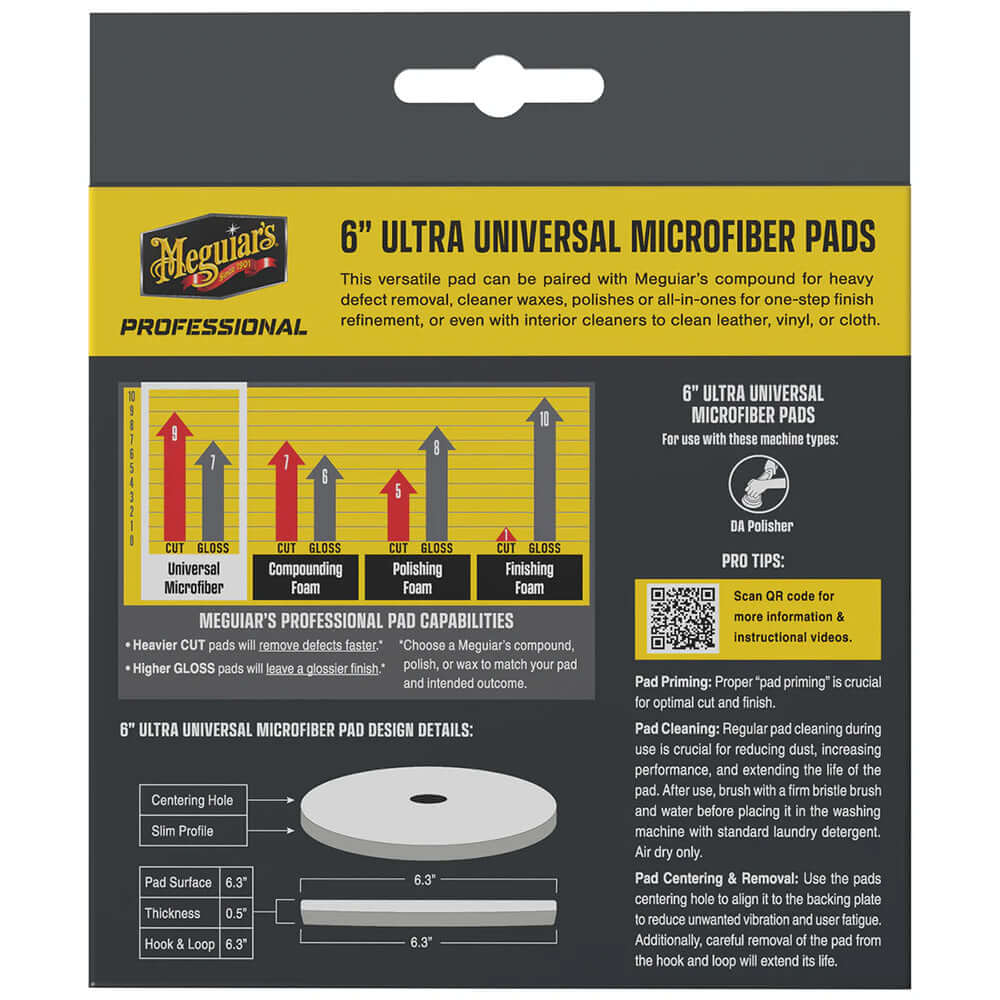 Meguiar's Professional 6" Ultra Universal Microfiber Pads *2-Pack - M6MFP2