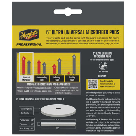 Meguiar's Professional 6" Ultra Universal Microfiber Pads *2-Pack - M6MFP2