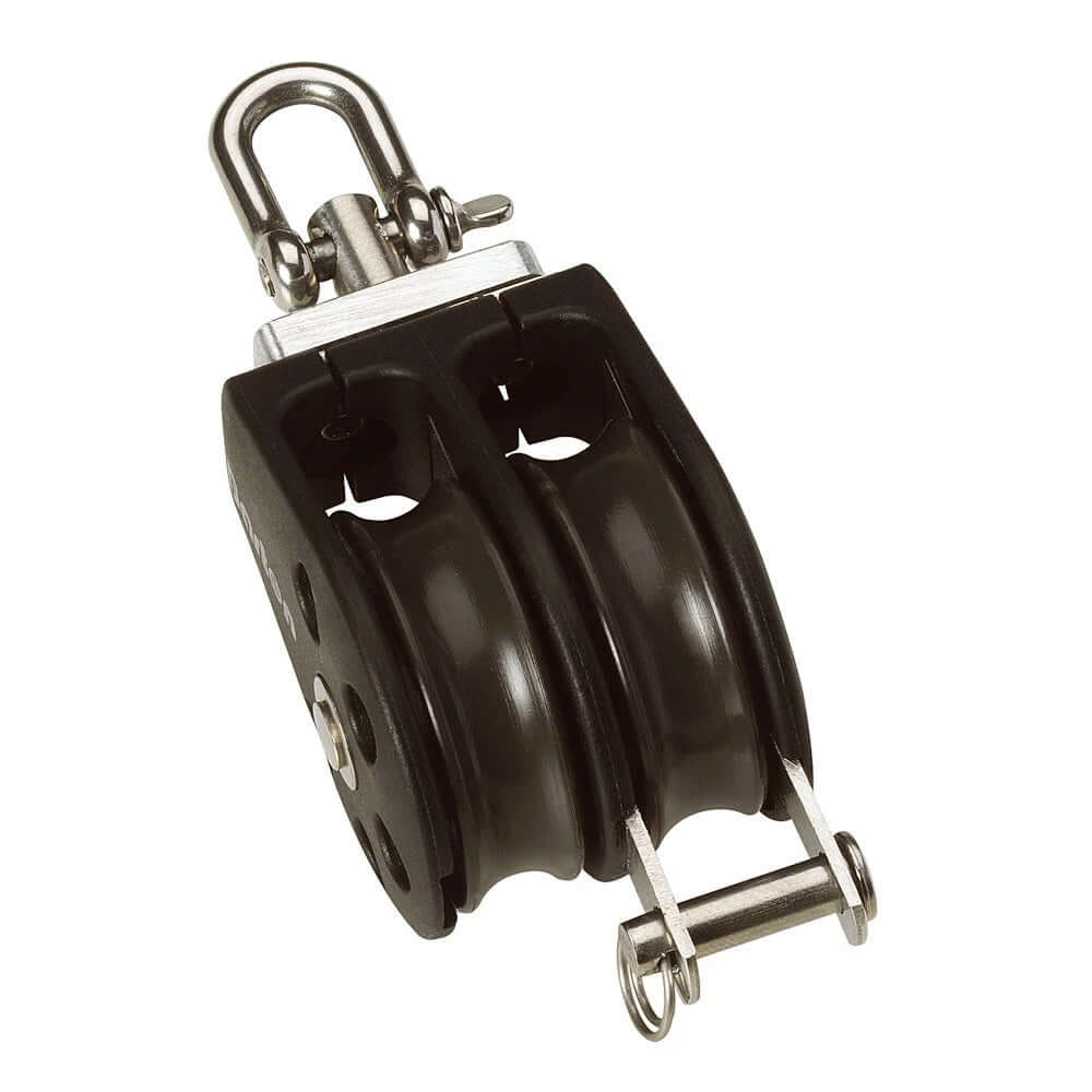 Barton Size 1 30mm Plain Bearing Pulley Block Double Swivel & Becket - N01231