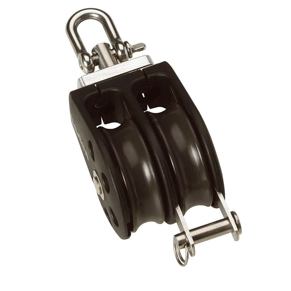 Barton Size 2 35mm Plain Bearing Pulley Block Double Swivel & Becket - N02231