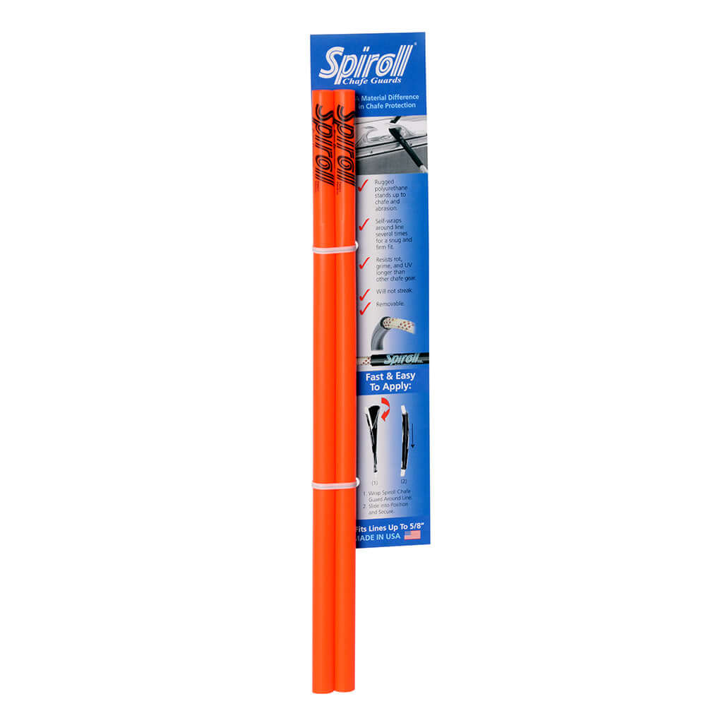 Spiroll Chafe Guard Orange f/Lines up to 5/8" Diameter - Pair - SPL-16-O-CG