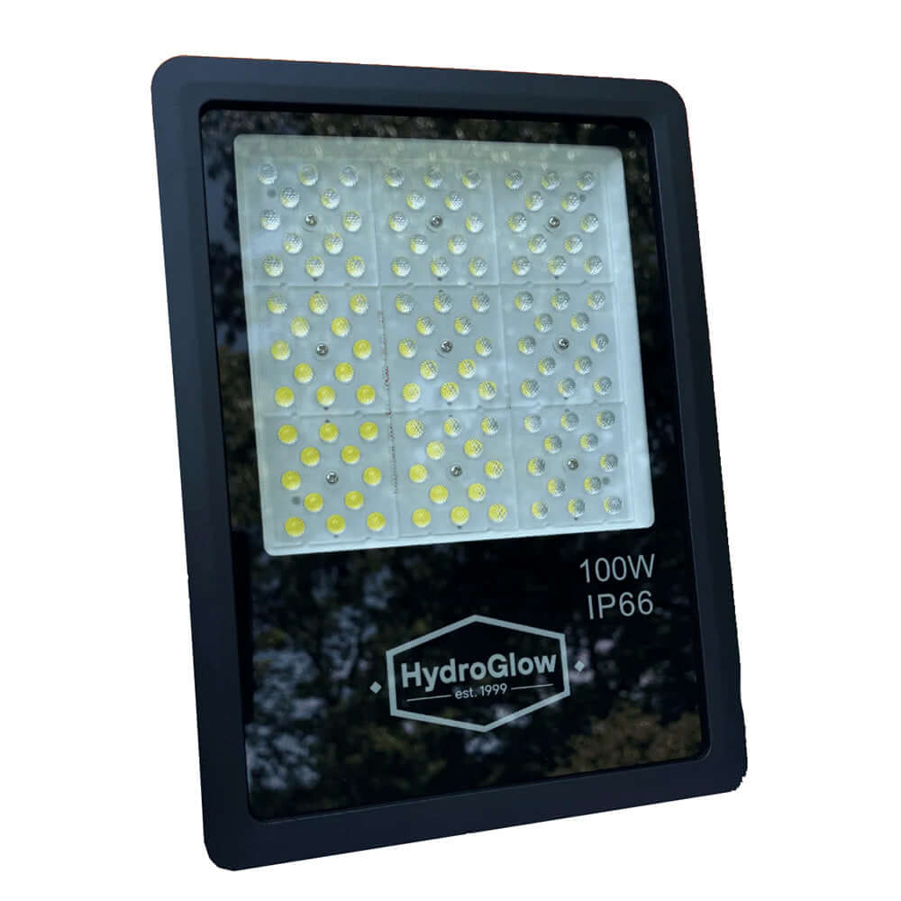 Hydro Glow 100W Green Above-Water LED Floodlight with IntensiTech LEDs for fish attraction and dock mounting