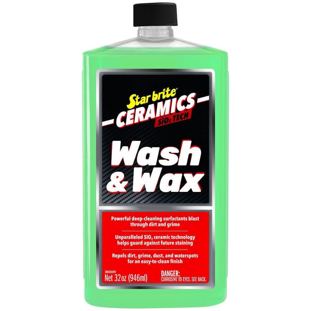 Star brite Ceramics Wash & Wax 32 oz bottle with watermelon scent for boat cleaning and protection