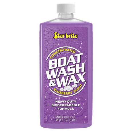 Star brite Boat Wash & Wax heavy duty concentrate 16 oz blueberry scent bottle