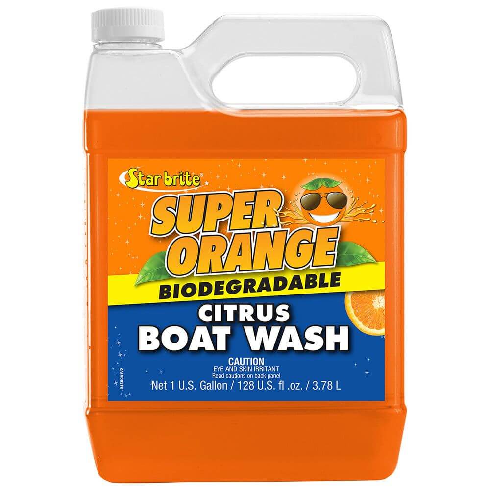 Star brite Super Orange Citrus Boat Wash Concentrate 1-gallon container with citrus scent for marine cleaning