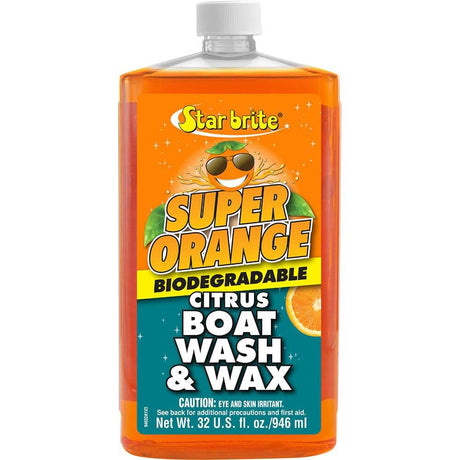 Star brite Super Orange Citrus Boat Wash & Wax 32 oz bottle for fresh and saltwater boat cleaning