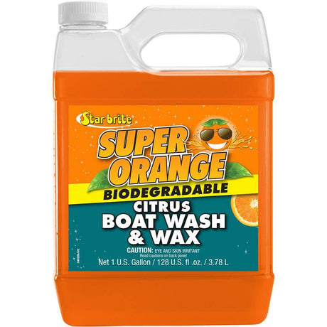 Star brite Super Orange Citrus Boat Wash & Wax 1-gallon bottle for fresh and salt water boats