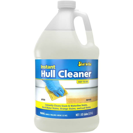 Star brite Instant Hull Cleaner 1 gallon bottle with wipe on rinse off formula for boat hull stain removal