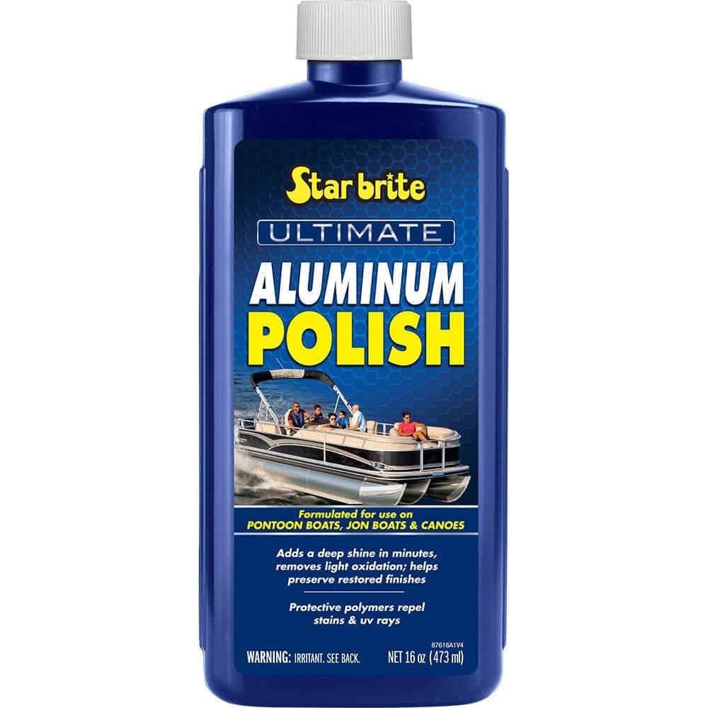 Star brite Ultimate Aluminum Polish 16 oz marine grade bottle for aluminum care and shine maintenance