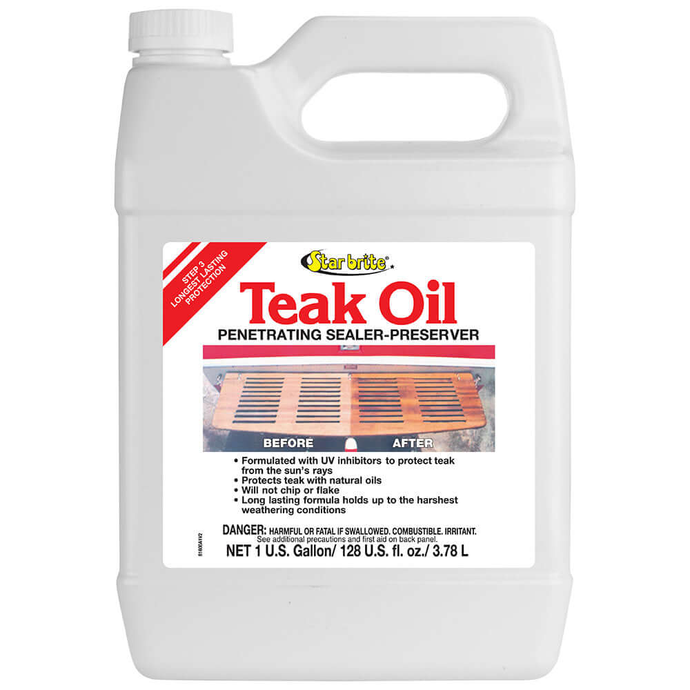 Star Brite Teak Oil - Long Lasting, Penetrating, Sealer, & Preserver w/UV Inhibitors - 1 Gallon - 81600
