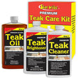 Star brite Premium Teak Care Kit 32 oz for restoring and protecting teak wood surfaces