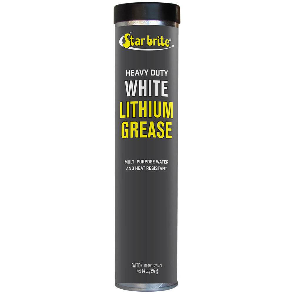 Star brite Heavy-Duty White Lithium Grease 14 oz cartridge for all-weather lubrication and corrosion protection