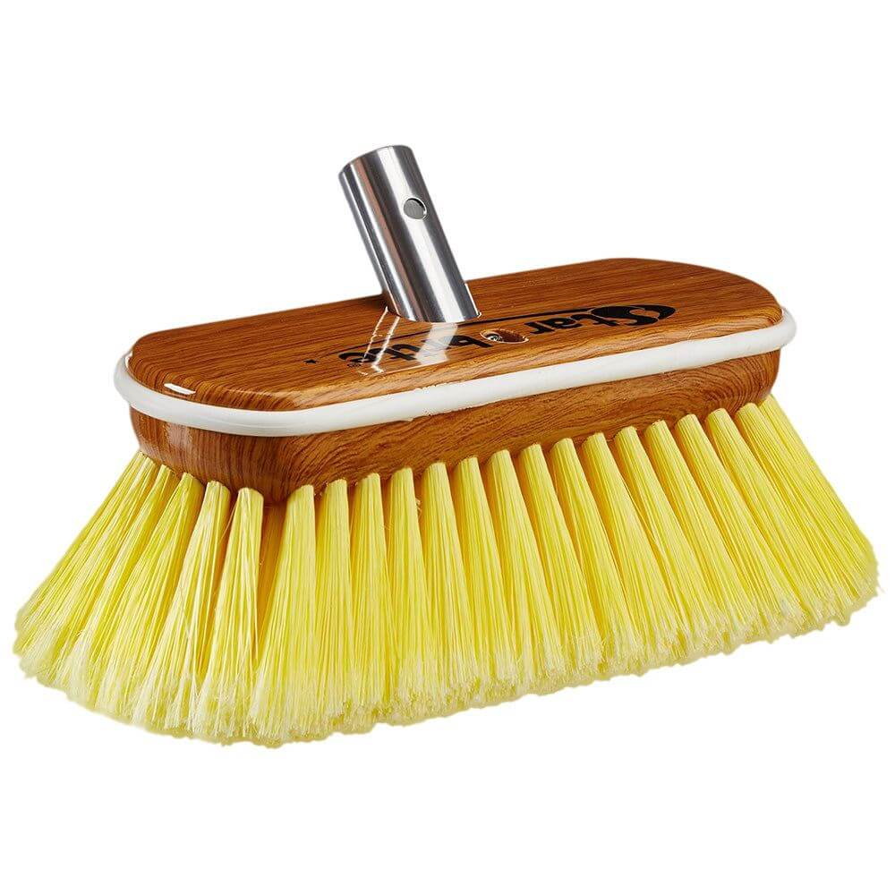 Star brite Premium 8" soft yellow bristle wash brush with durable synthetic wood block and bumper protection