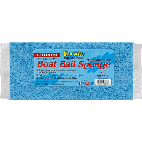 Star brite Super Absorbent Cellulose Boat Bail Sponge 9x4.5x1.75 inches for boat water removal and cleaning