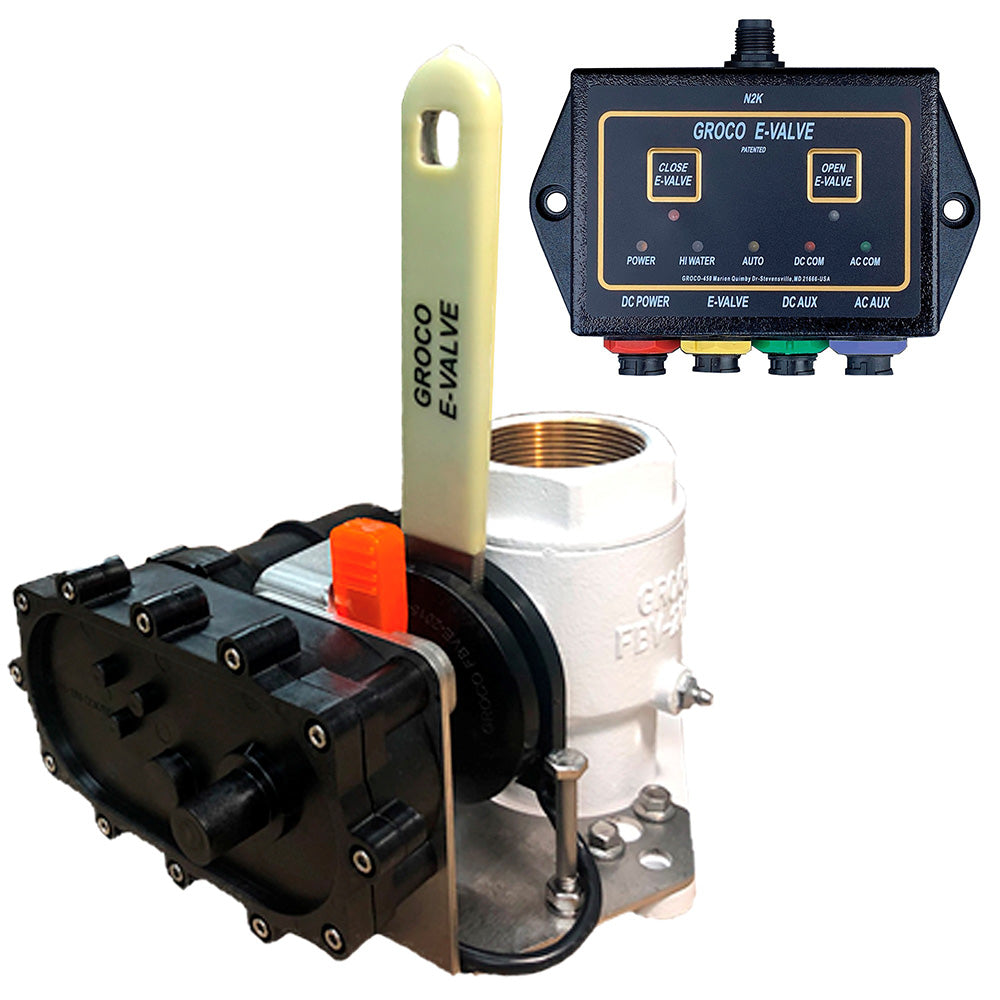 GROCO 2-1/2" E-Valve Kit - Bronze Electric Flanged Seacock - 12V - FBVED-2500 12V