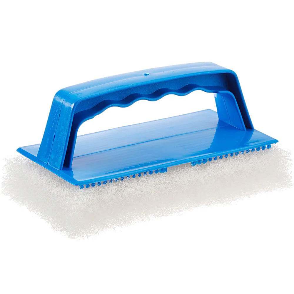 Star brite Fine White Scrub Pad with interchangeable handle for gentle cleaning of delicate surfaces