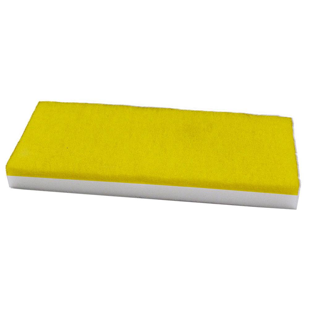 Star brite Dual-Sided Magic Sponge with yellow scrub pad and white eraser side for boats and RVs cleaning