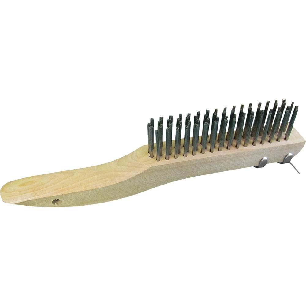 Star brite 10.5" stainless steel bristle brush with scraper for heavy-duty cleaning and rust removal
