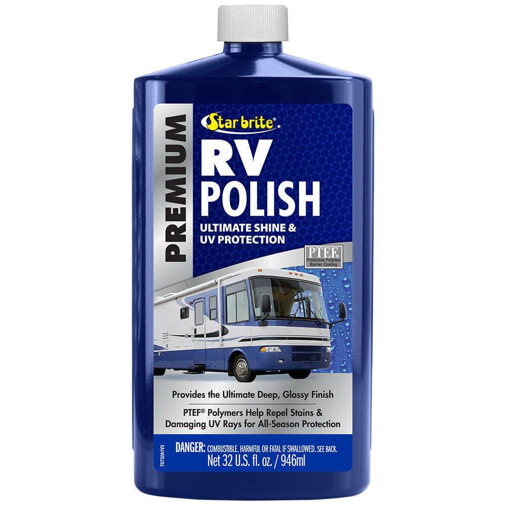 Star brite Premium RV Polish 32 oz bottle with high-gloss shine for RV surfaces