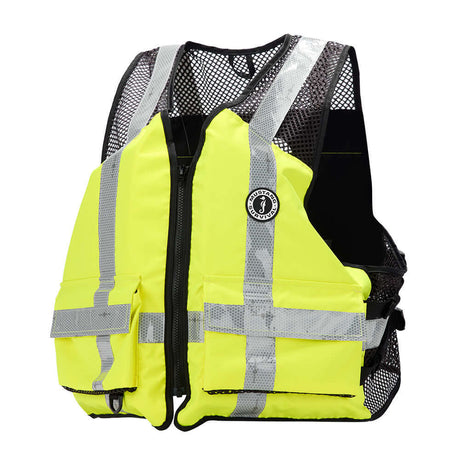 Mustang Industrial Mesh Vest - Hi-Vis Fluorescent Yellow Green - Small/Medium - MV1254T3-239-S/M-279