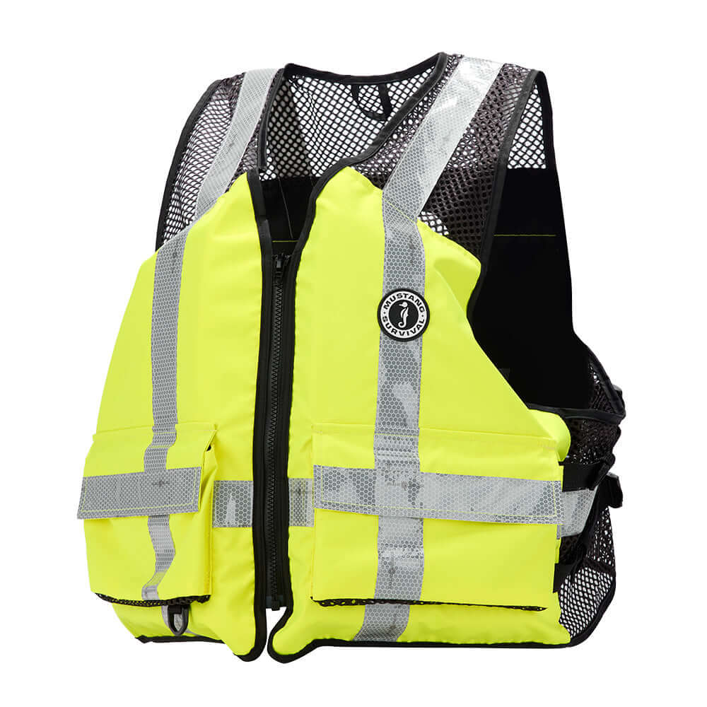 Mustang Industrial Mesh Vest - Hi-Vis Fluorescent Yellow Green - Large/XL - MV1254T3-239-L/XL-279