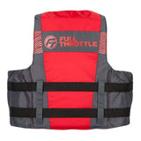 Full Throttle Adult Nylon Life Jacket 4X/7X red and black with adjustable belts and chest strap
