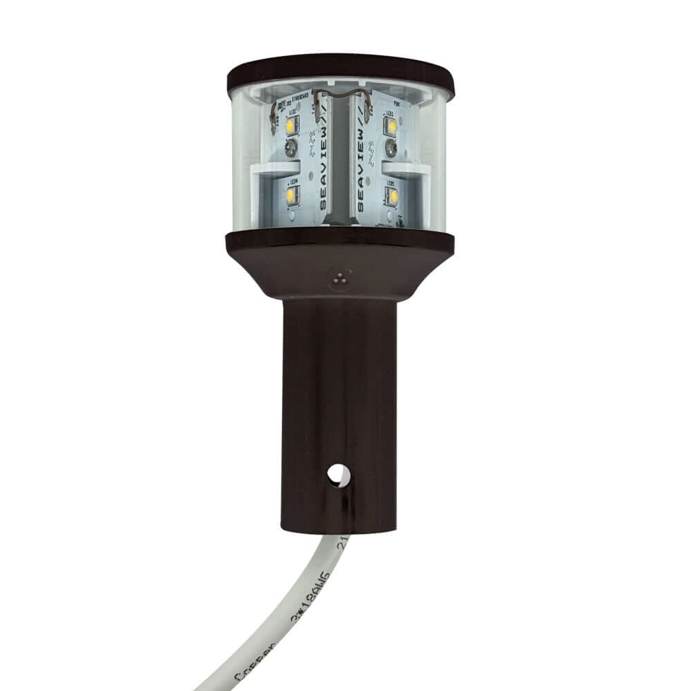Seaview Round 24V LED Combo Masthead Light, White All Round Light Bar Top - C5 Certified - Black - LTBLED24C5BLK