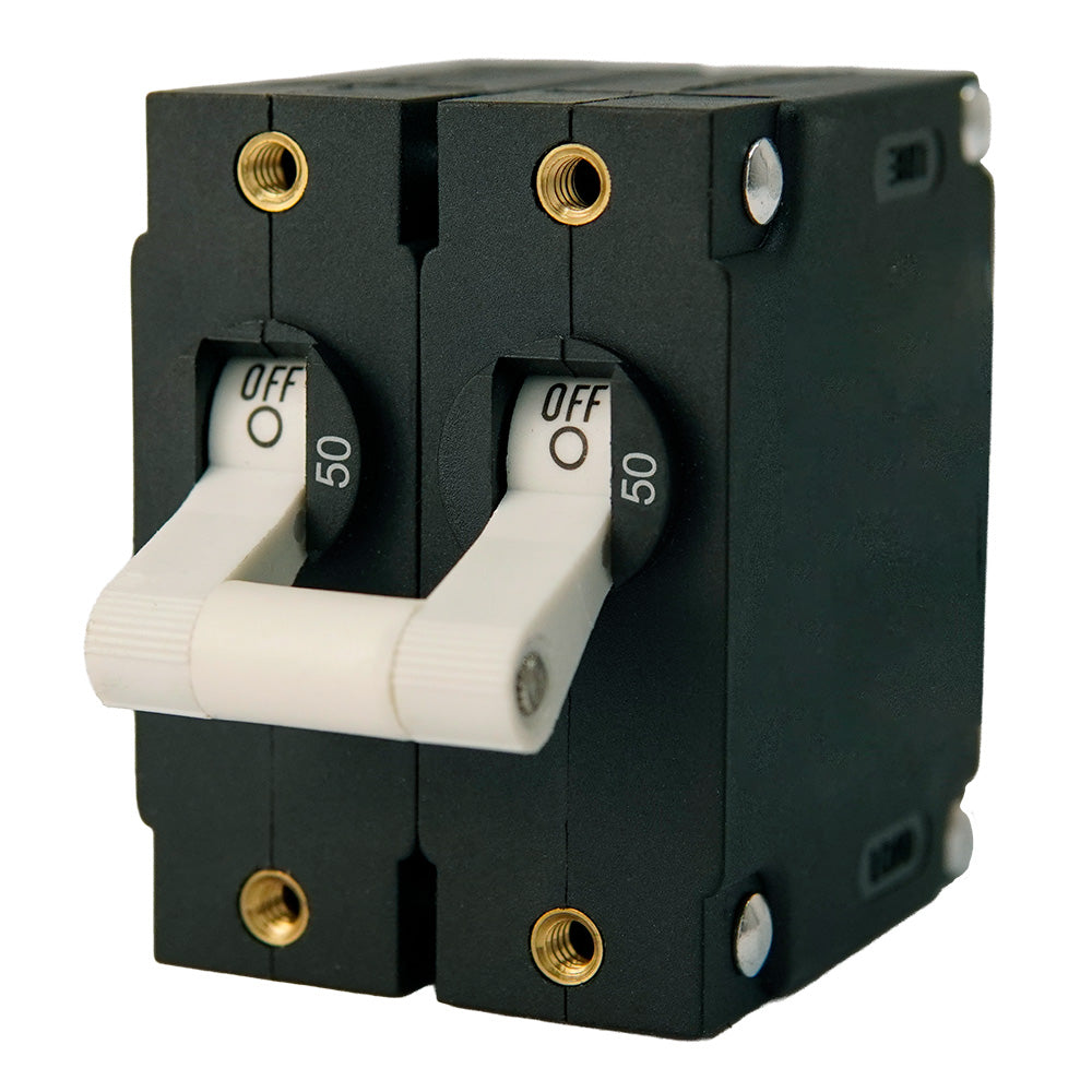 Egis A Series White Toggle Panel Mount Circuit Breaker - Dual Pole 50A - 3202-50