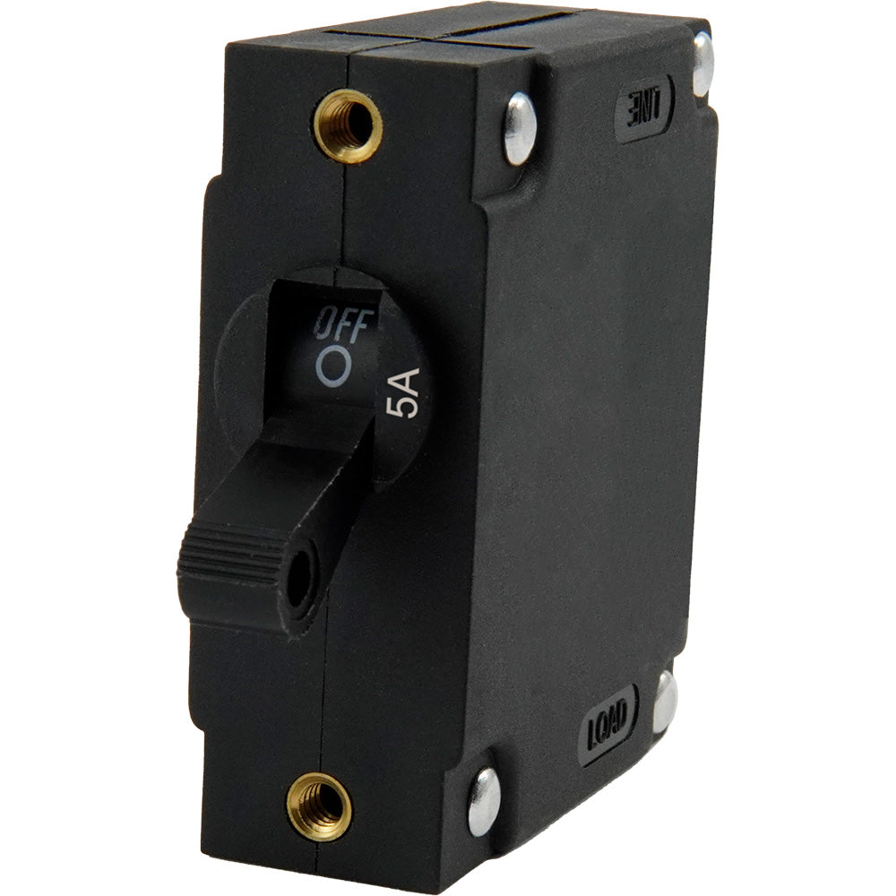 Egis A Series Black Toggle Panel Mount Circuit Breaker - Single Pole 5A - 3211-05