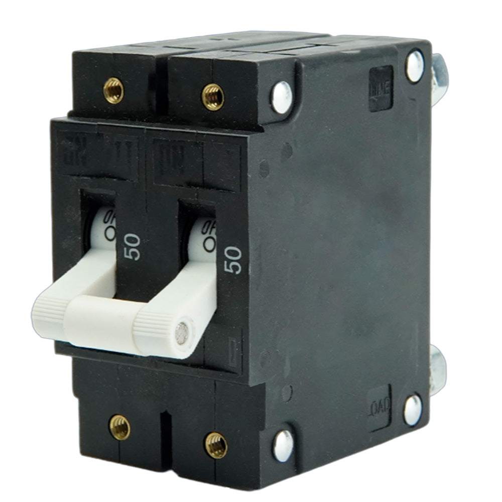 Egis C Series White Toggle Panel Mount Circuit Breaker - Double Pole 50A - 3502-050