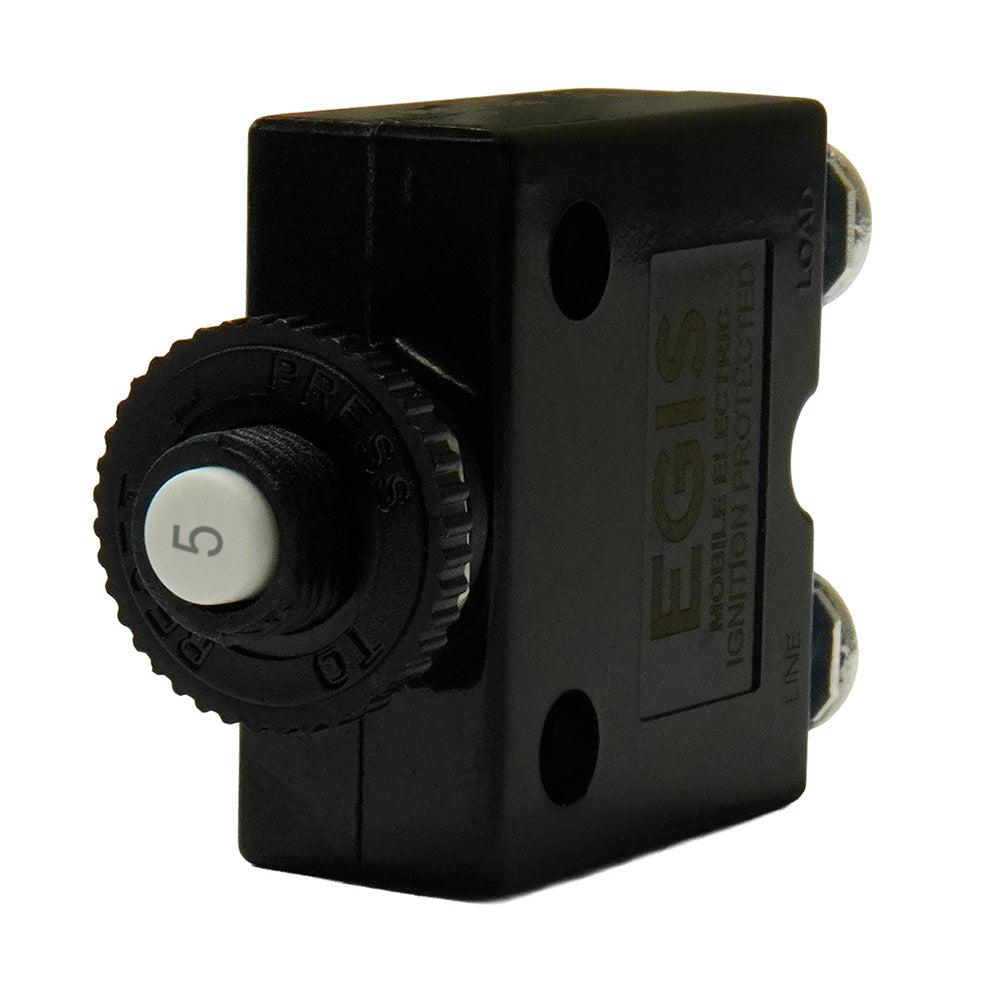 Egis 5A Push Button Panel Mount Circuit Breaker - Screw Terminals - 4710-05