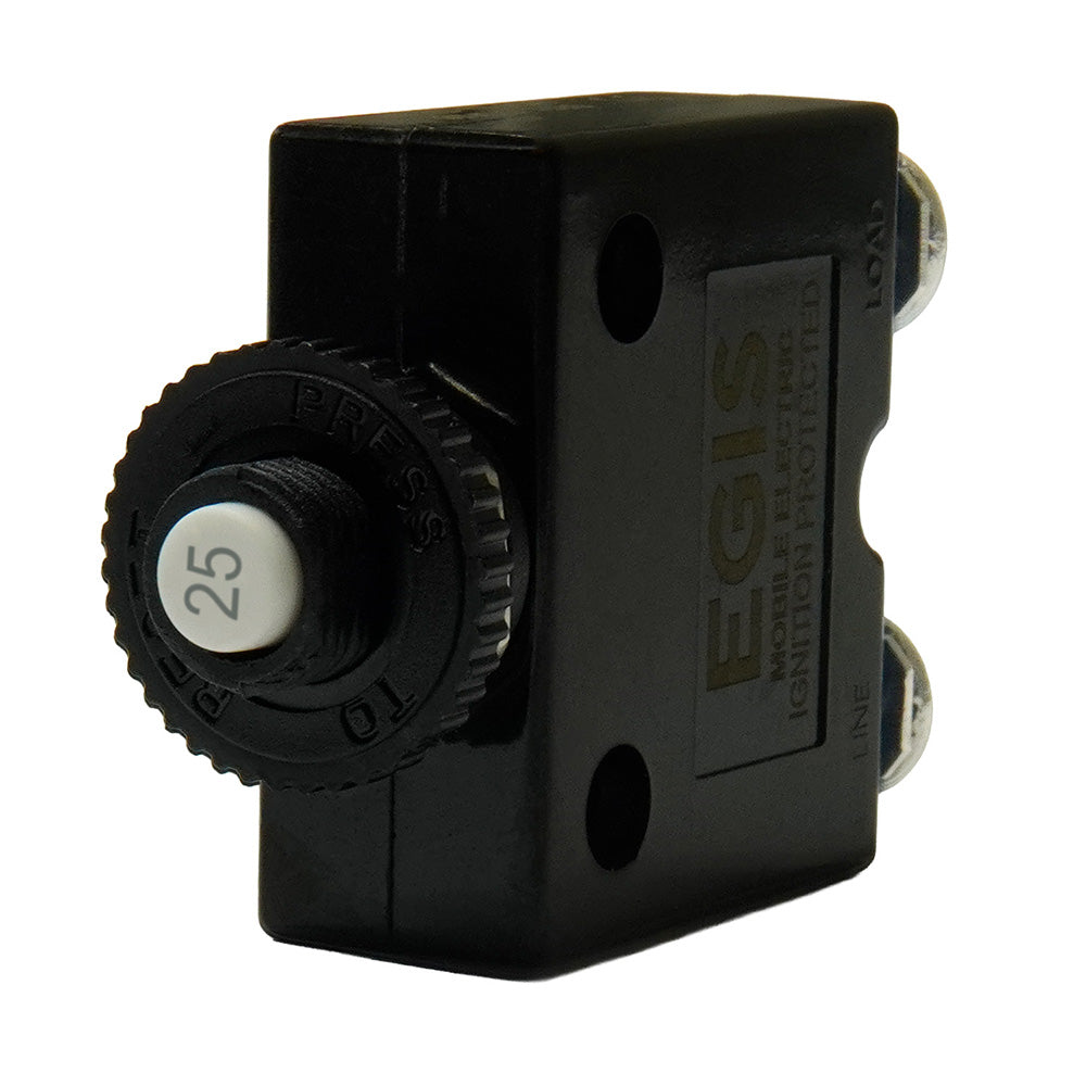 Egis 25A Push Button Panel Mount Circuit Breaker - Screw Terminals - 4710-25