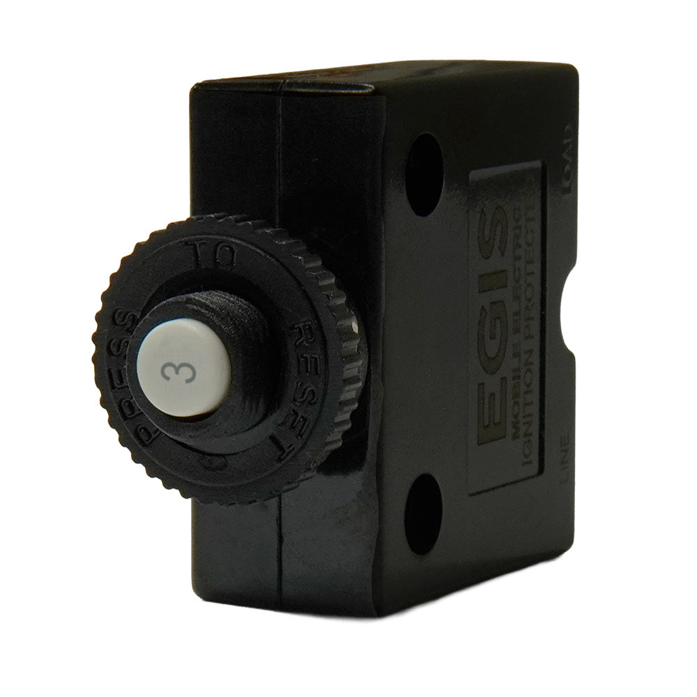 Egis 3A Push Button Panel Mount Circuit Breaker - Spade Terminal - 4711-03
