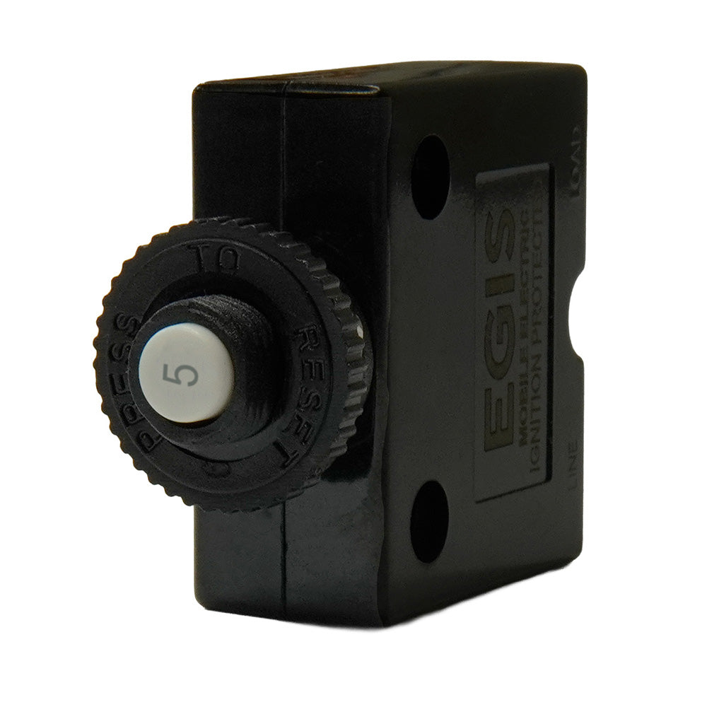 Egis 5A Push Button Panel Mount Circuit Breaker - Spade Terminal - 4711-05