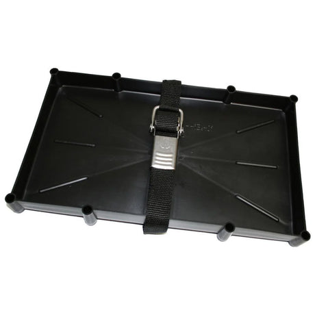 T-H Marine 27 Series Battery Holder Tray w/Stainless Buckled Strap - NBH-27-SSC-DP