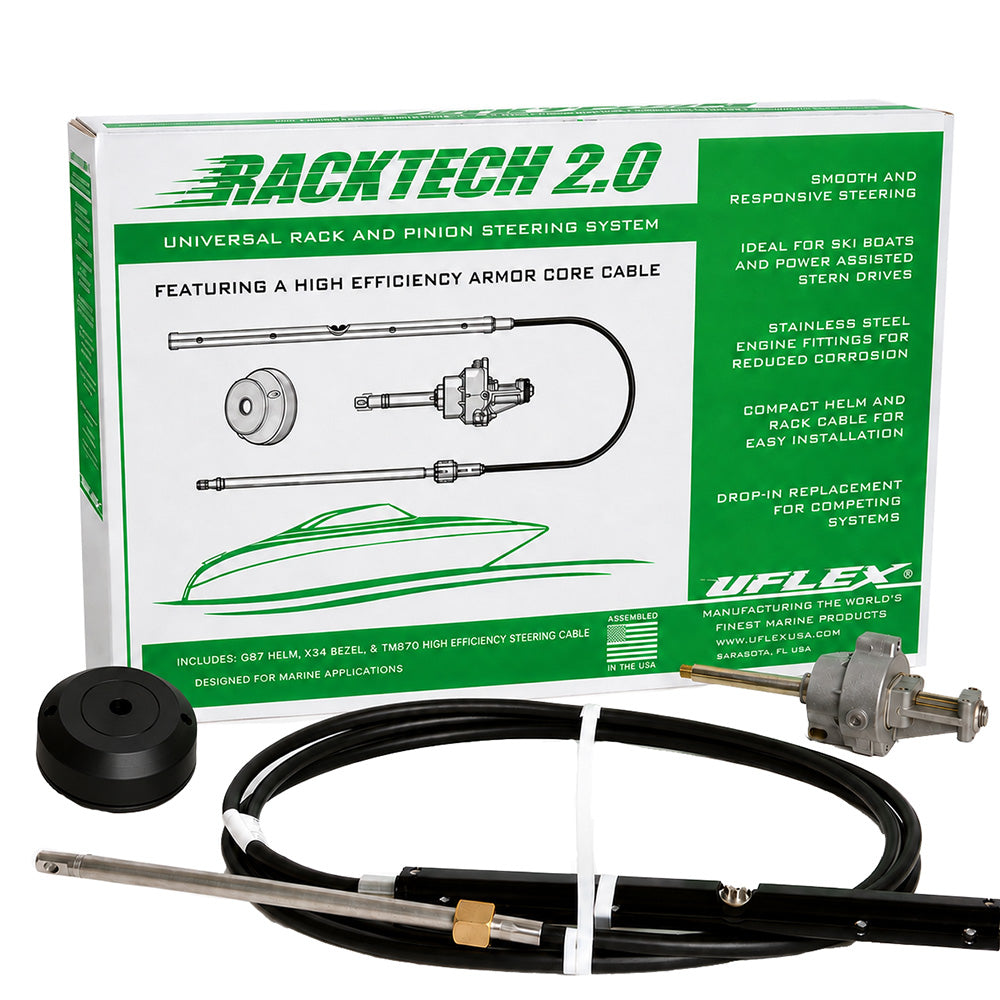 Uflex Racktech - 2.0 High Efficiency Rack & Pinion System Kit - 19' Cable - RACKTECH2.019