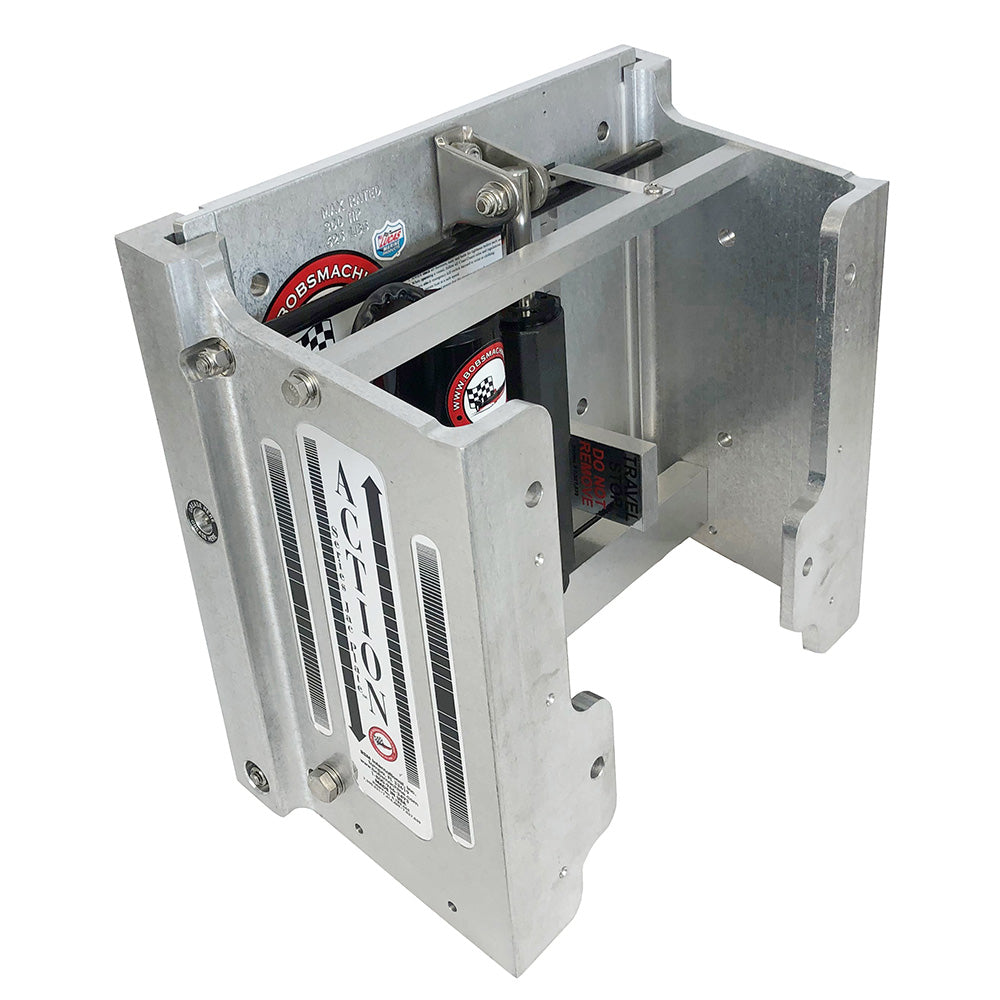 Bob's Machine 8" Setback Action Series Hydraulic Jack Plate - Silver - 100-108001-NOPC-NOSPN-NG