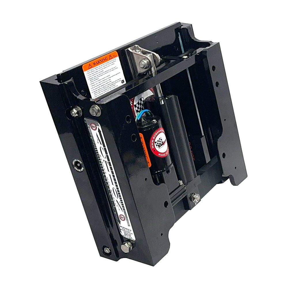 Bob's Machine 4" Setback Action Series Hydraulic Jack Plate - Gloss Black - 100-104101P-PCGBLK-NOSPN-NG