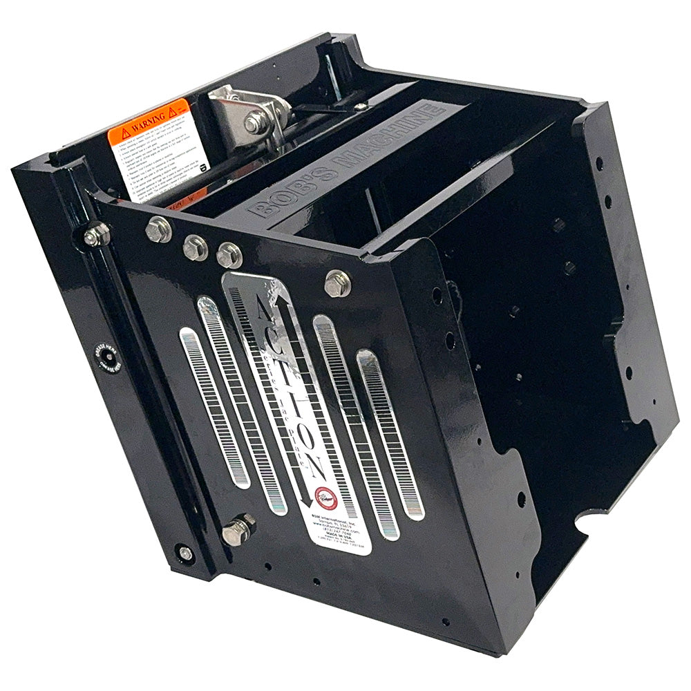 Bob's Machine 12" Setback Action Series Hydraulic Jack Plate - Gloss Black - 100-112112P-PCGBLK-NOSPN-NG