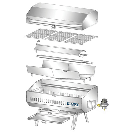 Magma ChefsMate Gas Grill A10-803 * Portable Marine-Grade Stainless Steel Cooking System