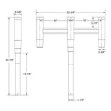 TACO Deluxe Trident Rod Holder Cluster Straight - F31-0780BXY-1