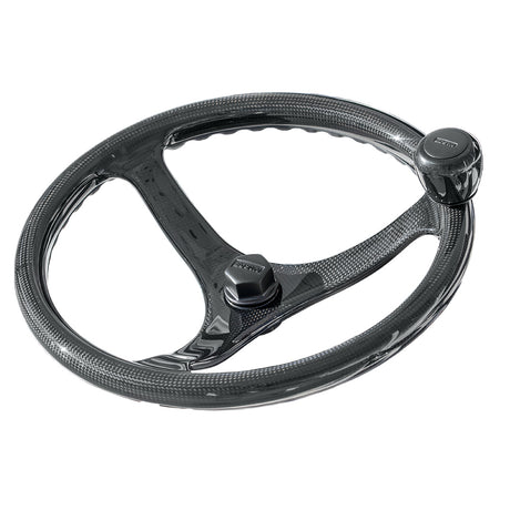 Edson Marine EC3 Elite Carbon 13-inch ComfortGrip PowerWheel - 3-Spoke Carbon Fiber Boat Steering Wheel - 1710C-13C-KIT