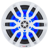 DS18 HYDRO 6.5" 2-Way Marine Speakers w/RGB LED Lights 300W - White - NXL-6