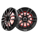 DS18 HYDRO 6.5" 2-Way Marine Speakers w/RBG LED Lights 300W - Matte Black - NXL-6BK