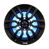 DS18 HYDRO 8" 2-Way Marine Speakers w/RGB LED Lights 375W - Matte Black - NXL-8BK