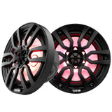 DS18 HYDRO 8" 2-Way Marine Speakers w/RGB LED Lights 375W - Matte Black - NXL-8BK